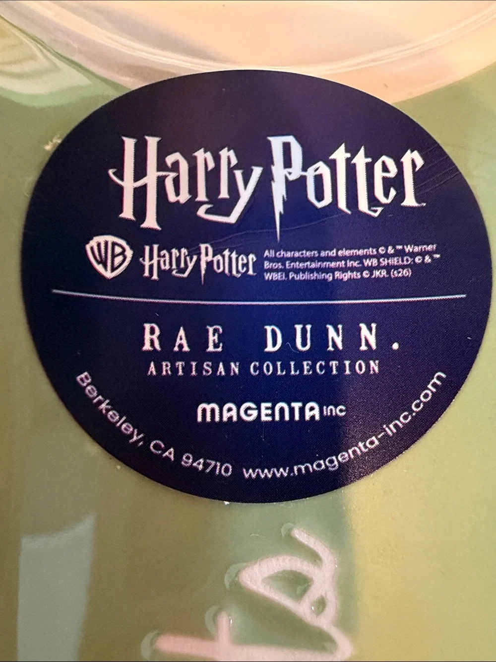 New 2026 Rae Dunn x Harry Potter Hogwarts Ceramic Spoon Rest Sage Green 25 Years